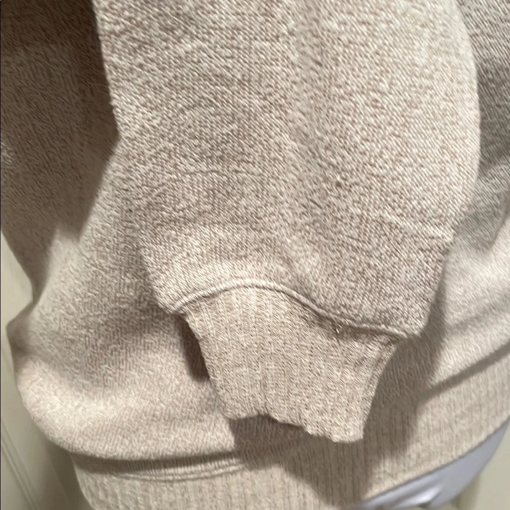 Cream Crew Neck Sweater with Collegiate Style